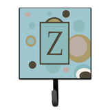 Caroline'S Treasures Cj1013-Zsh4 Letter Z Initial Monogram-Blue Dots Leash Holder Or Key Hook, Small, Multicolor