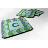 Caroline'S Treasures Cj1020-Cfc Monogram-Blue Argoyle Foam Coasters (Set Of 4), Initial Letter C, 3.5 H X 3.5 W, Multi