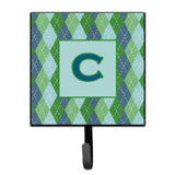 Caroline'S Treasures Cj1020-Csh4 Letter C Initial Monogram-Blue Argoyle Leash Holder Or Key Hook, Small, Multicolor
