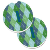 Caroline'S Treasures Monogram - Initial I Blue Argoyle Set Of 2 Cup Holder Car Coasters Cj1020-Icarc, 2.56, Multicolor