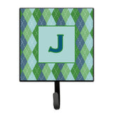 Caroline'S Treasures Cj1020-Jsh4 Letter J Initial Monogram-Blue Argoyle Leash Holder Or Key Hook, Small, Multicolor