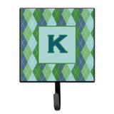 Caroline'S Treasures Cj1020-Ksh4 Letter K Initial Monogram-Blue Argoyle Leash Holder Or Key Hook, Small, Multicolor
