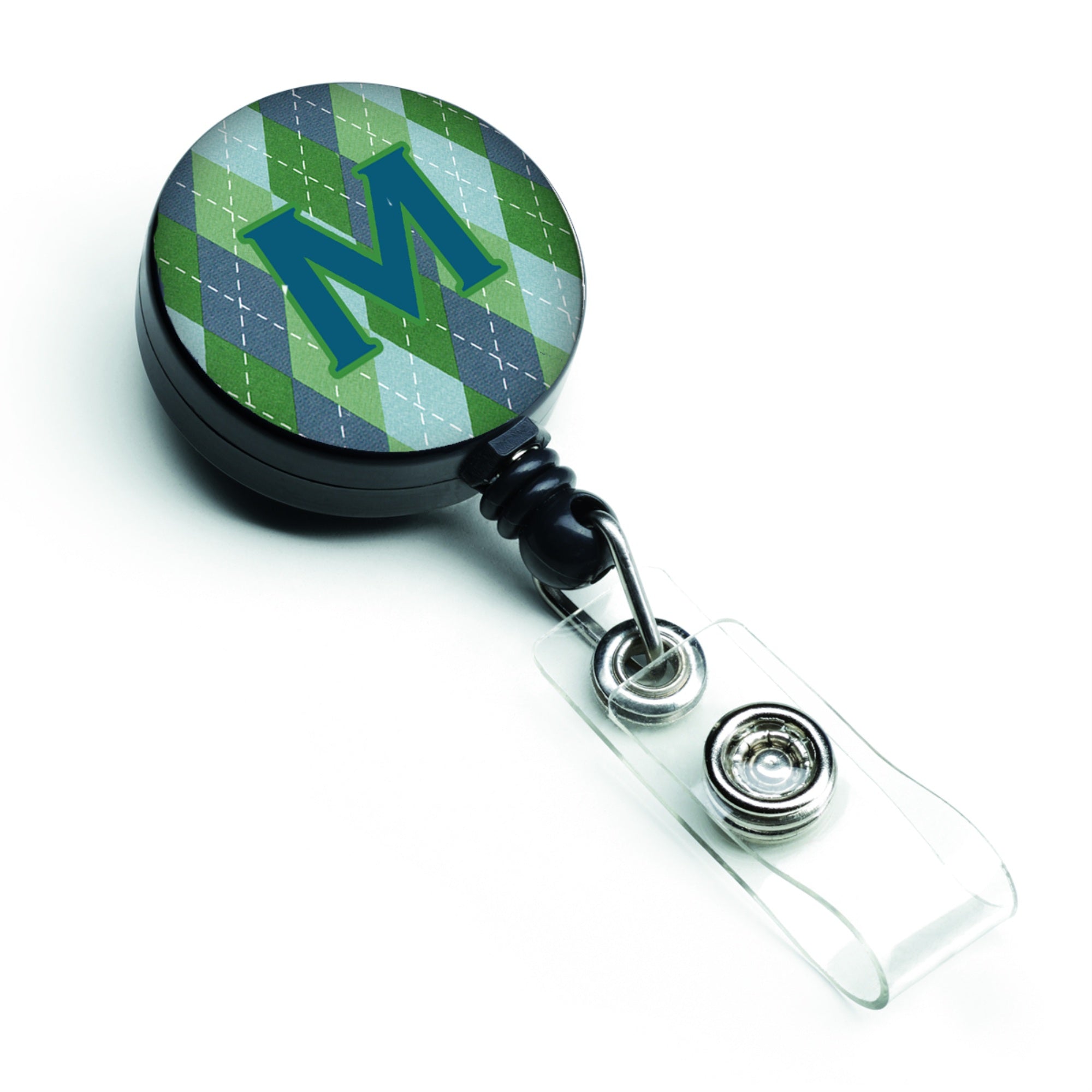 Caroline'S Treasures Monogram, Initial M Blue Argoyle Retractable Badge Reel, Multicolor (Cj1020-Mbr)