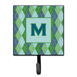 Caroline'S Treasures Cj1020-Msh4 Letter M Initial Monogram-Blue Argoyle Leash Holder Or Key Hook, Small, Multicolor