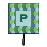 Caroline'S Treasures Cj1020-Psh4 Letter P Initial Monogram-Blue Argoyle Leash Holder Or Key Hook, Small, Multicolor