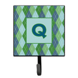 Caroline'S Treasures Cj1020-Qsh4 Letter Q Initial Monogram-Blue Argoyle Leash Holder Or Key Hook, Small, Multicolor