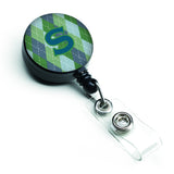 Caroline'S Treasures Initial S Monogram, Blue Argoyle Retractable Badge Reel, Multicolor (Cj1020-Sbr)