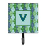 Caroline'S Treasures Cj1020-Vsh4 Letter V Initial Monogram-Blue Argoyle Leash Holder Or Key Hook, Small, Multicolor