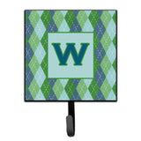 Caroline'S Treasures Cj1020-Wsh4 Letter W Initial Monogram-Blue Argoyle Leash Holder Or Key Hook, Small, Multicolor