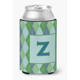 Letter Z Initial Monogram - Blue Argoyle Can Or Bottle Beverage Insulator Hugger