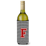 Monogram - Houndstooth Initial F Wine Bottle Beverage Insulator Beverage Insulator Hugger