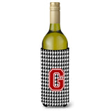 Monogram - Houndstooth Initial G Wine Bottle Beverage Insulator Beverage Insulator Hugger