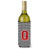 Monogram - Houndstooth Initial Q Wine Bottle Beverage Insulator Beverage Insulator Hugger