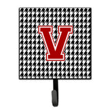 Caroline'S Treasures Cj1021-Vsh4 Monogram-Initial V Hounds Tooth Leash Holder Or Key Hook Cj1021, Small, Multicolor