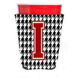 Monogram - Houndstooth Initial I Red Solo Cup Beverage Insulator Hugger Cj1021I-Rsc