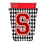 Monogram - Houndstooth Initial S Red Solo Cup Beverage Insulator Hugger Cj1021S-Rsc