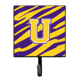 Caroline'S Treasures Cj1022-Ush4 Tiger Stripe-Purple Gold Leash Holder Or Key Hook Initial U, Small, Multicolor