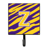 Caroline'S Treasures Cj1022-Zsh4 Tiger Stripe-Purple Gold Leash Holder Or Key Hook Initial Z, Small, Multicolor