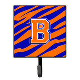 Caroline'S Treasures Cj1023-Bsh4 Letter B Initial Monogram-Tiger Stripe-Blue Orange Leash Holder Or Key Hook, Small, Multicolo
