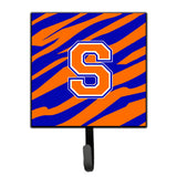 Caroline'S Treasures Cj1023-Ssh4 Letter S Initial Monogram-Tiger Stripe-Blue Orange Leash Holder Or Key Hook, Small, Multicolo