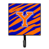 Caroline'S Treasures Cj1023-Ysh4 Letter Y Initial Monogram-Tiger Stripe-Blue Orange Leash Holder Or Key Hook, Small, Multicolo