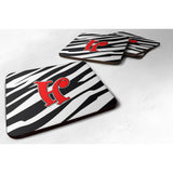 Caroline'S Treasures Cj1024-Hfc Monogram-Zebra Red Foam Coasters (Set Of 4), Initial Letter H, 3.5 H X 3.5 W, Multicol