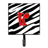 Caroline'S Treasures Cj1024-Hsh4 Letter H Initial Monogram-Zebra Red Leash Holder Or Key Hook, Small, Multicolor