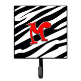 Caroline'S Treasures Cj1024-Msh4 Letter M Initial Monogram-Zebra Red Leash Holder Or Key Hook, Small, Multicolor
