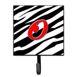 Caroline'S Treasures Cj1024-Osh4 Letter O Initial Monogram-Zebra Red Leash Holder Or Key Hook, Small, Multicolor