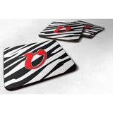 Caroline'S Treasures Cj1024-Ufc Monogram-Zebra Red Foam Coasters (Set Of 4), Initial Letter U, 3.5 H X 3.5 W, Multicol