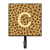 Caroline'S Treasures Cj1025-Csh4 Letter C Initial Monogram-Giraffe Leash Holder Or Key Hook, Small, Multicolor