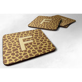Caroline'S Treasures Cj1025-Ffc Monogram-Giraffe Foam Coasters (Set Of 4), Initial Letter F, 3.5 H X 3.5 W, Multicolor