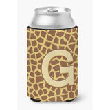 Letter G Initial Monogram - Giraffe Can Or Bottle Beverage Insulator Hugger