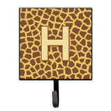 Caroline'S Treasures Cj1025-Hsh4 Letter H Initial Monogram-Giraffe Leash Holder Or Key Hook, Small, Multicolor