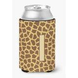 Letter I Initial Monogram - Giraffe Can Or Bottle Beverage Insulator Hugger