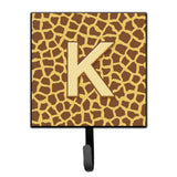 Caroline'S Treasures Cj1025-Ksh4 Letter K Initial Monogram-Giraffe Leash Holder Or Key Hook, Small, Multicolor