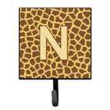 Caroline'S Treasures Cj1025-Nsh4 Letter N Initial Monogram-Giraffe Leash Holder Or Key Hook, Small, Multicolor