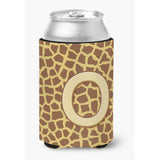 Letter O Initial Monogram - Giraffe Can Or Bottle Beverage Insulator Hugger