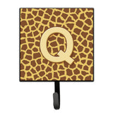 Caroline'S Treasures Cj1025-Qsh4 Letter Q Initial Monogram-Giraffe Leash Holder Or Key Hook, Small, Multicolor
