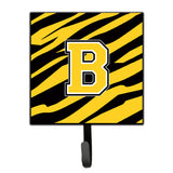 Caroline'S Treasures Letter B Initial Monogram-Tiger Stripe-Black Gold Leash Holder Or Key Hooks, Small, Multicolor