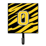 Caroline'S Treasures Cj1026-Osh4 Letter O Initial Monogram-Tiger Stripe-Black Gold Leash Holder Or Key Hook, Small, Multicolor