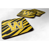 Caroline'S Treasures Cj1026-Wfc Monogram-Tiger Stripe-Black Gold Foam Coasters (Set Of 4), Initial Letter W, 3.5 H X 3.5