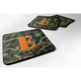 Caroline'S Treasures Cj1030-Efc Monogram-Camo Green Foam Coasters (Set Of 4), Initial Letter E, 3.5 H X 3.5 W, Multico
