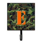 Caroline'S Treasures Cj1030-Esh4 Letter E Initial Monogram-Camo Green Leash Holder Or Key Hook, Small, Multicolor