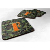 Caroline'S Treasures Cj1030-Ffc Monogram-Camo Green Foam Coasters (Set Of 4), Initial Letter F, 3.5 H X 3.5 W, Multico