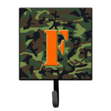 Caroline'S Treasures Cj1030-Fsh4 Letter F Initial Monogram-Camo Green Leash Holder Or Key Hook, Small, Multicolor