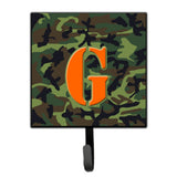 Caroline'S Treasures Cj1030-Gsh4 Letter G Initial Monogram-Camo Green Leash Holder Or Key Hook, Small, Multicolor