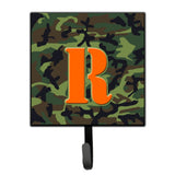Caroline'S Treasures Cj1030-Rsh4 Letter R Initial Monogram-Camo Green Leash Holder Or Key Hook, Small, Multicolor