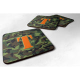 Caroline'S Treasures Cj1030-Tfc Monogram-Camo Green Foam Coasters (Set Of 4), Initial Letter T, 3.5 H X 3.5 W, Multico
