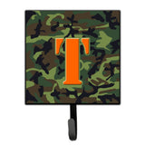 Caroline'S Treasures Cj1030-Tsh4 Letter T Initial Monogram-Camo Green Leash Holder Or Key Hook, Small, Multicolor